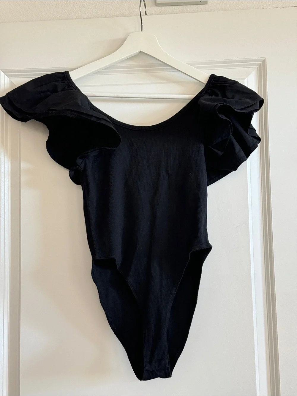 Zara Ruffled bodysuit black/NWT